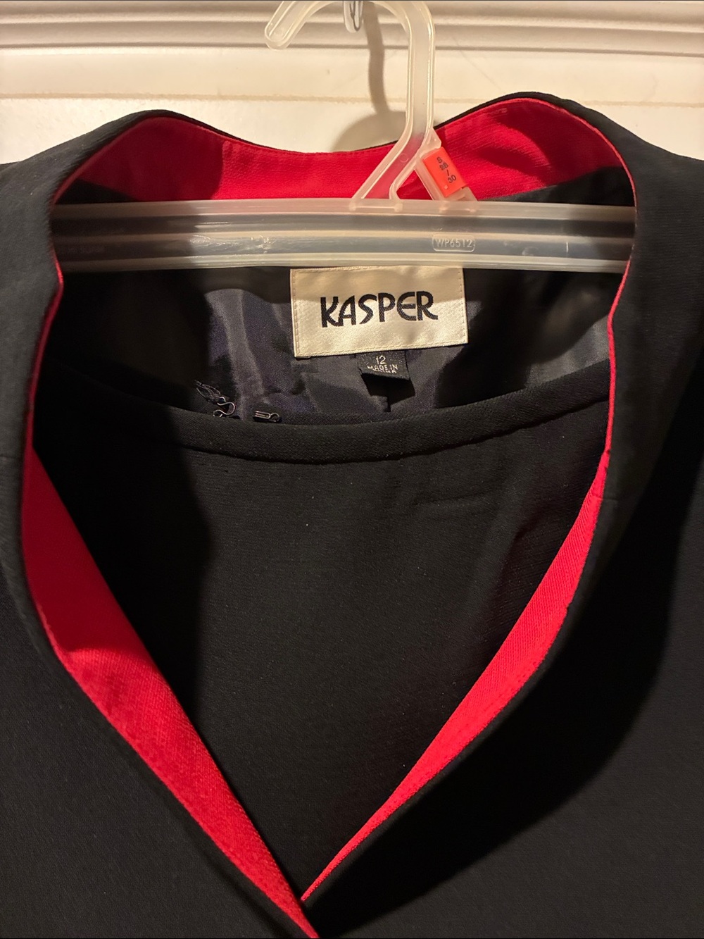 Kasper Black Blazer with Red Trim Accent and skirt